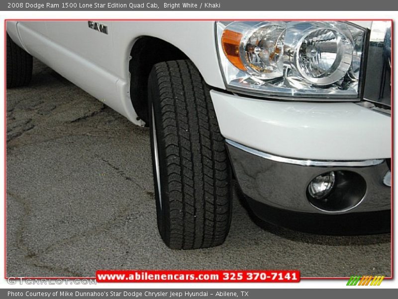 Bright White / Khaki 2008 Dodge Ram 1500 Lone Star Edition Quad Cab