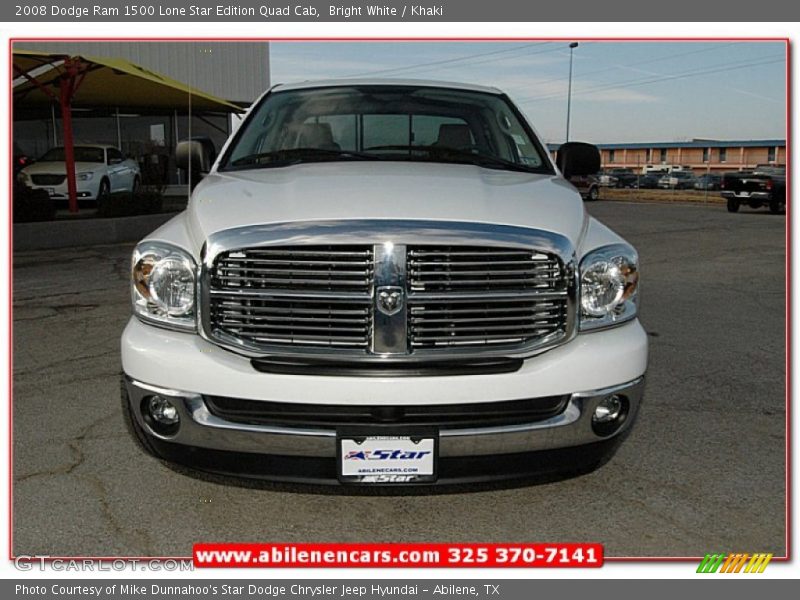 Bright White / Khaki 2008 Dodge Ram 1500 Lone Star Edition Quad Cab