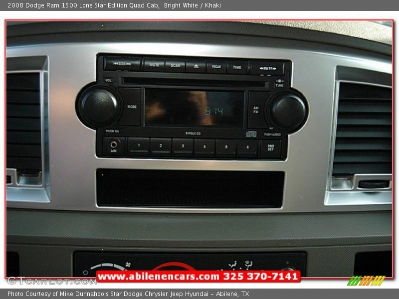 Bright White / Khaki 2008 Dodge Ram 1500 Lone Star Edition Quad Cab