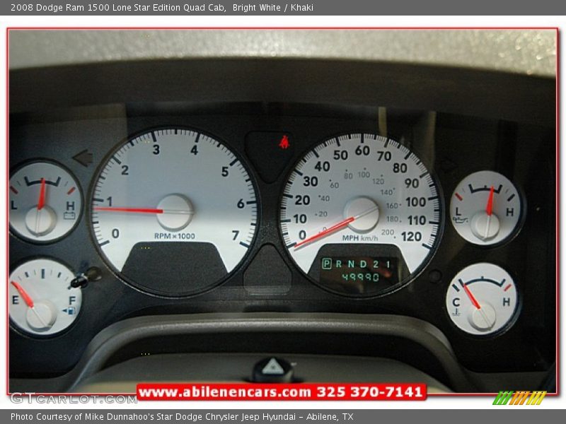 Bright White / Khaki 2008 Dodge Ram 1500 Lone Star Edition Quad Cab
