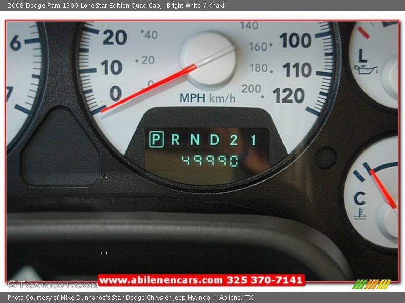 Bright White / Khaki 2008 Dodge Ram 1500 Lone Star Edition Quad Cab