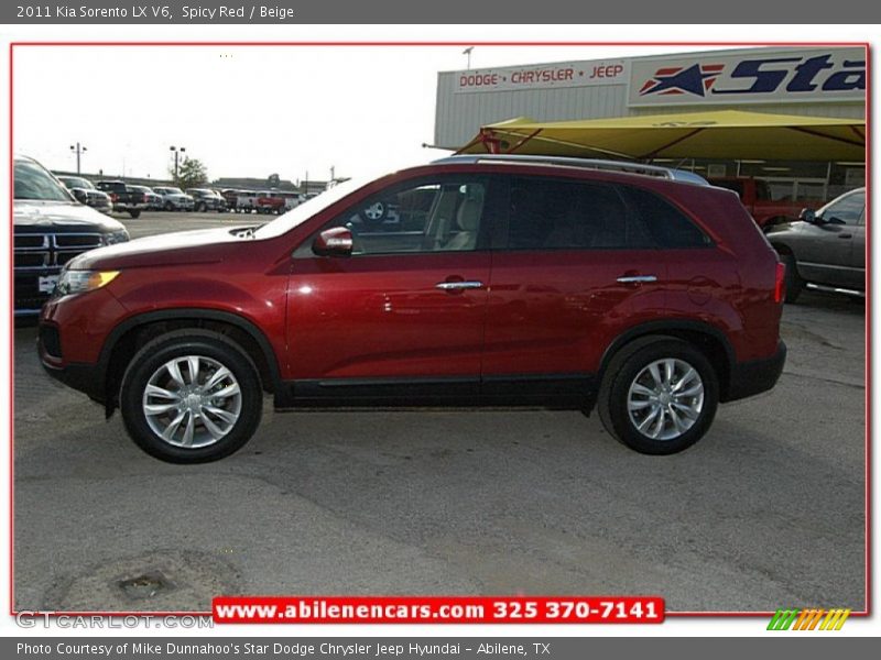 Spicy Red / Beige 2011 Kia Sorento LX V6