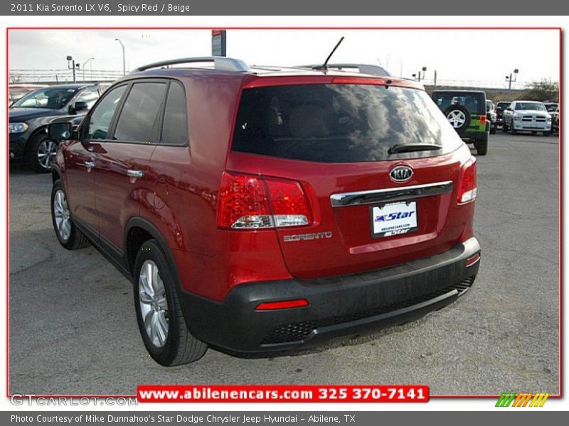 Spicy Red / Beige 2011 Kia Sorento LX V6