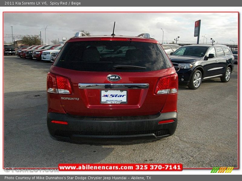 Spicy Red / Beige 2011 Kia Sorento LX V6