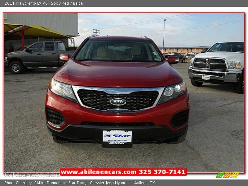Spicy Red / Beige 2011 Kia Sorento LX V6