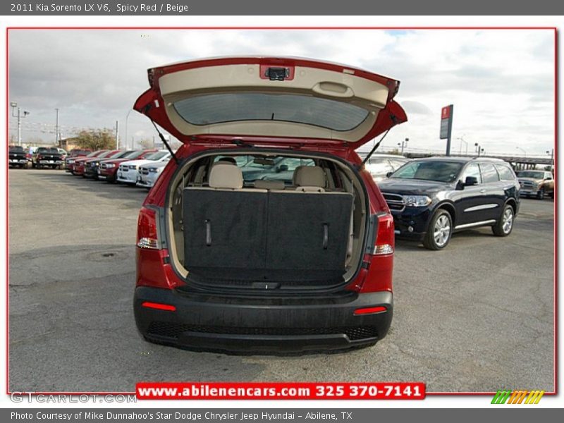 Spicy Red / Beige 2011 Kia Sorento LX V6