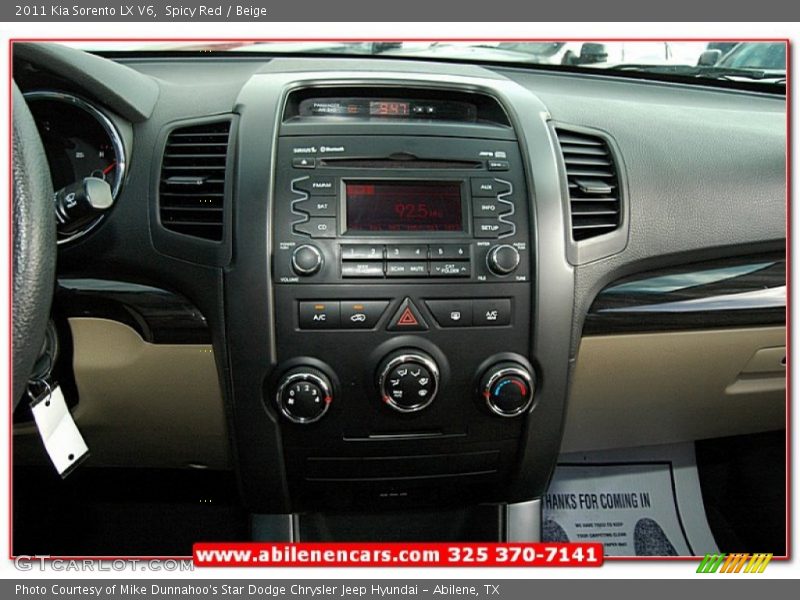 Spicy Red / Beige 2011 Kia Sorento LX V6