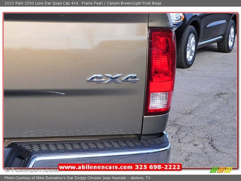Prairie Pearl / Canyon Brown/Light Frost Beige 2013 Ram 1500 Lone Star Quad Cab 4x4