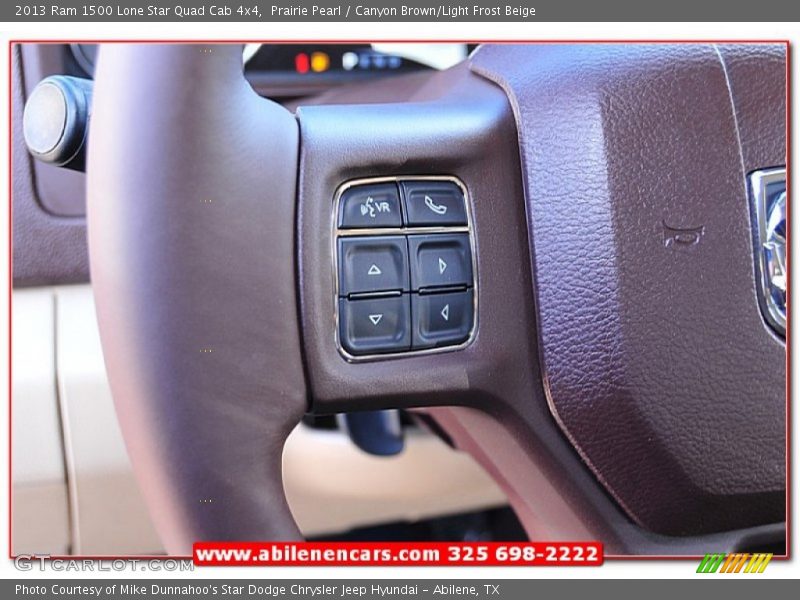 Prairie Pearl / Canyon Brown/Light Frost Beige 2013 Ram 1500 Lone Star Quad Cab 4x4