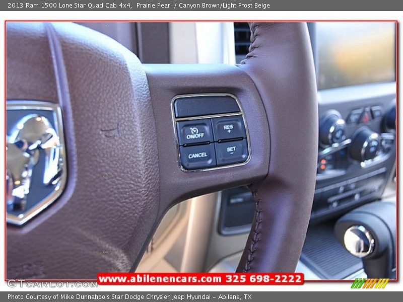 Prairie Pearl / Canyon Brown/Light Frost Beige 2013 Ram 1500 Lone Star Quad Cab 4x4