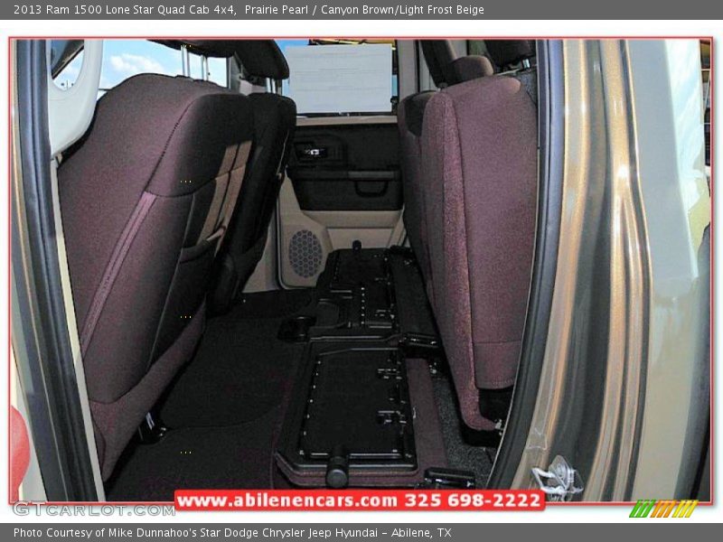 Prairie Pearl / Canyon Brown/Light Frost Beige 2013 Ram 1500 Lone Star Quad Cab 4x4
