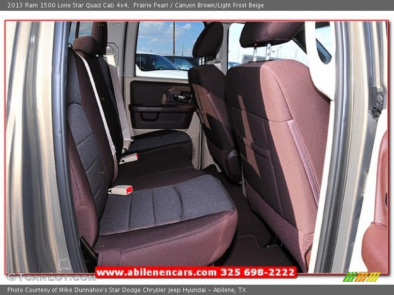 Prairie Pearl / Canyon Brown/Light Frost Beige 2013 Ram 1500 Lone Star Quad Cab 4x4