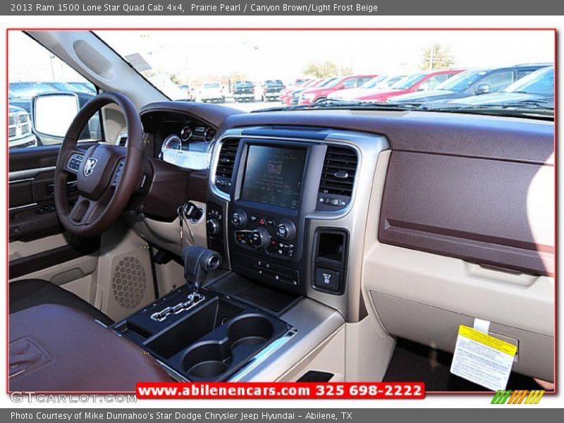 Prairie Pearl / Canyon Brown/Light Frost Beige 2013 Ram 1500 Lone Star Quad Cab 4x4