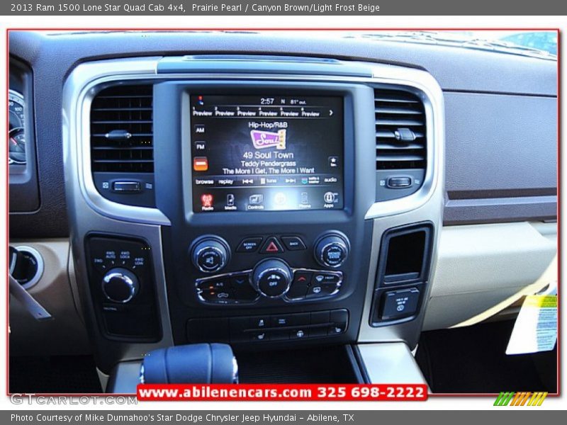 Prairie Pearl / Canyon Brown/Light Frost Beige 2013 Ram 1500 Lone Star Quad Cab 4x4