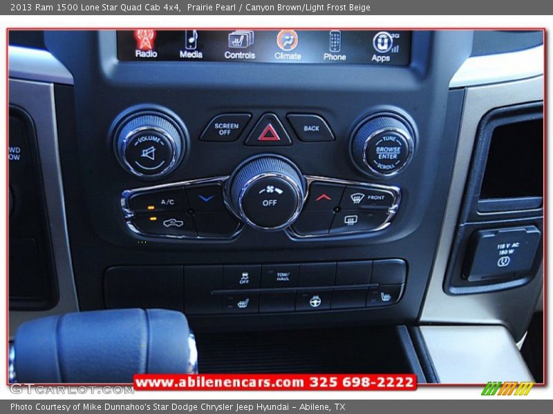 Prairie Pearl / Canyon Brown/Light Frost Beige 2013 Ram 1500 Lone Star Quad Cab 4x4