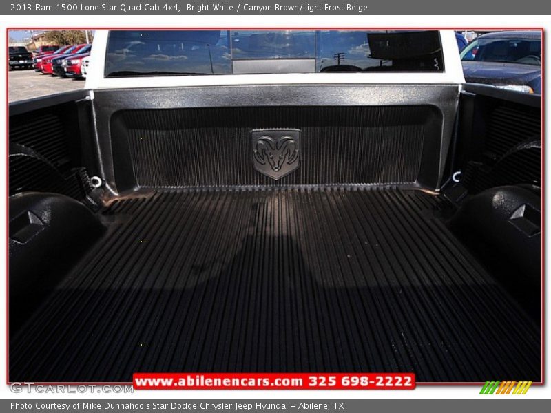 Bright White / Canyon Brown/Light Frost Beige 2013 Ram 1500 Lone Star Quad Cab 4x4