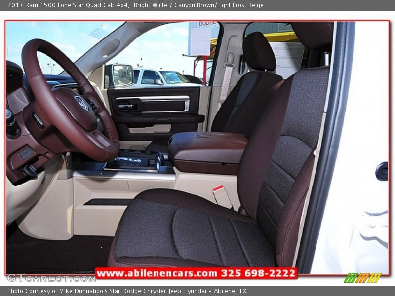 Bright White / Canyon Brown/Light Frost Beige 2013 Ram 1500 Lone Star Quad Cab 4x4
