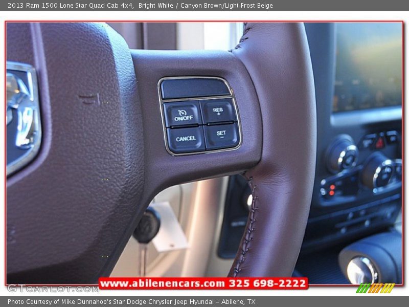 Bright White / Canyon Brown/Light Frost Beige 2013 Ram 1500 Lone Star Quad Cab 4x4