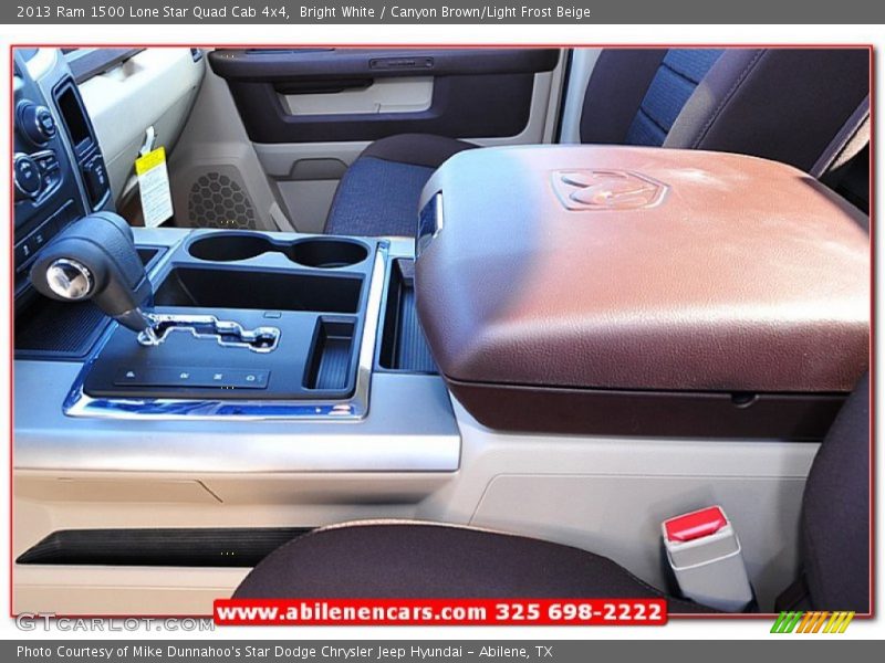 Bright White / Canyon Brown/Light Frost Beige 2013 Ram 1500 Lone Star Quad Cab 4x4