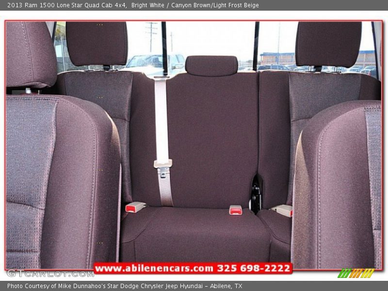 Bright White / Canyon Brown/Light Frost Beige 2013 Ram 1500 Lone Star Quad Cab 4x4