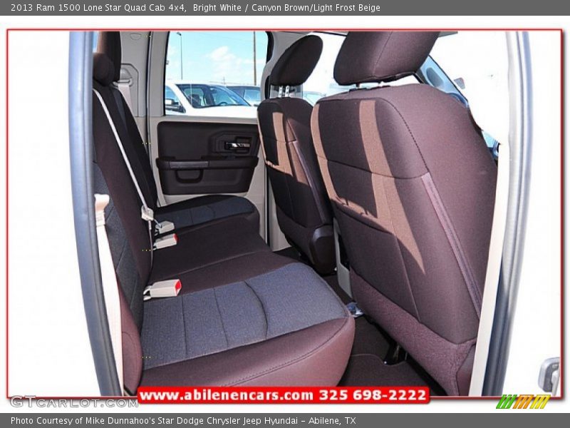 Bright White / Canyon Brown/Light Frost Beige 2013 Ram 1500 Lone Star Quad Cab 4x4