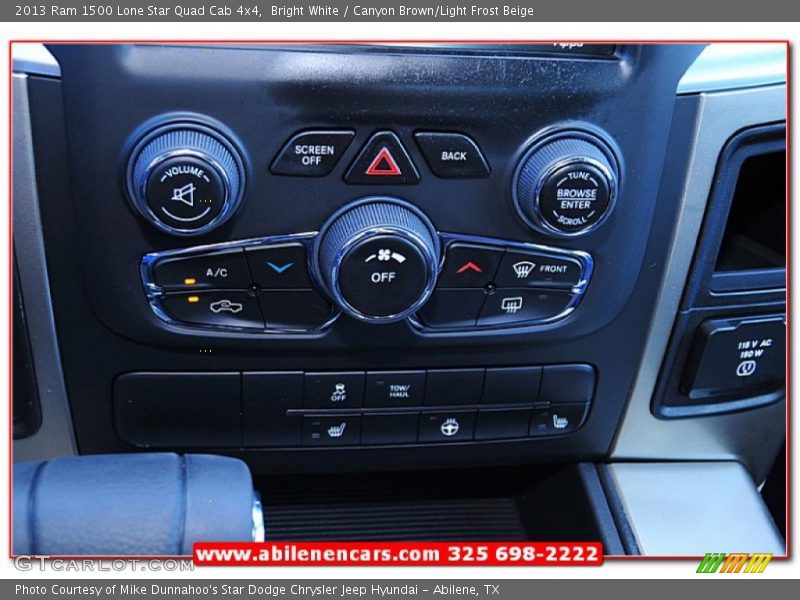 Bright White / Canyon Brown/Light Frost Beige 2013 Ram 1500 Lone Star Quad Cab 4x4