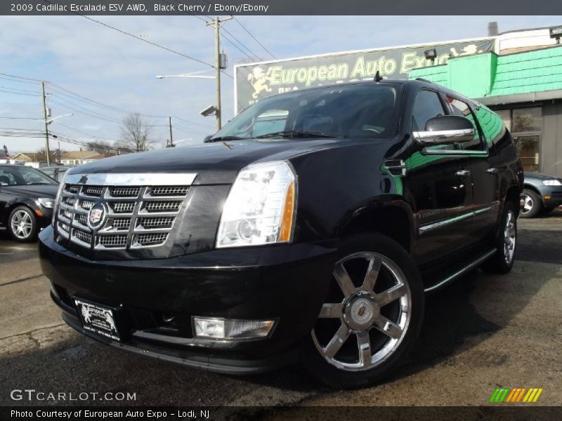 Black Cherry / Ebony/Ebony 2009 Cadillac Escalade ESV AWD
