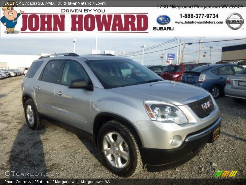 Quicksilver Metallic / Ebony 2011 GMC Acadia SLE AWD
