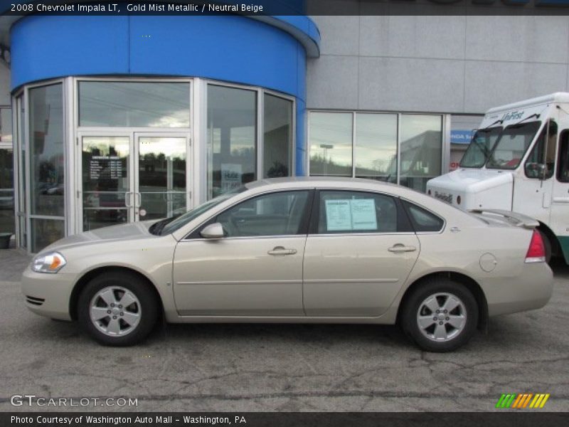 Gold Mist Metallic / Neutral Beige 2008 Chevrolet Impala LT