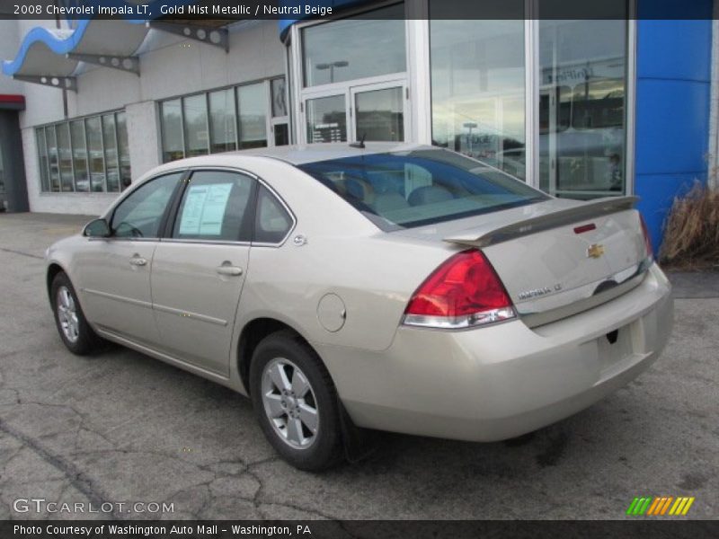 Gold Mist Metallic / Neutral Beige 2008 Chevrolet Impala LT