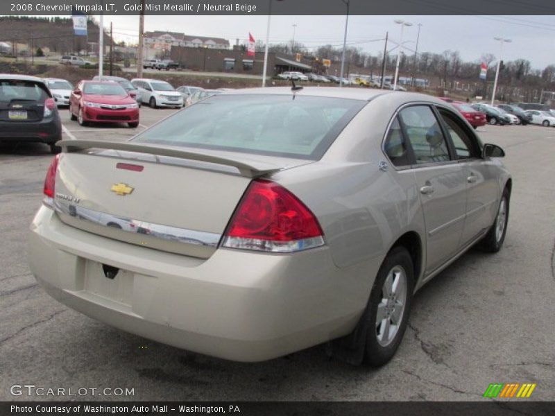 Gold Mist Metallic / Neutral Beige 2008 Chevrolet Impala LT