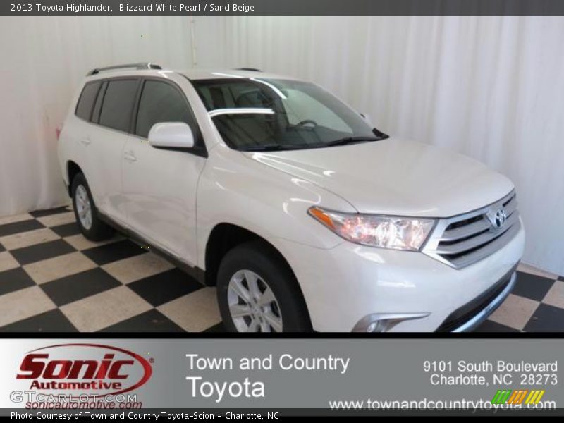 Blizzard White Pearl / Sand Beige 2013 Toyota Highlander