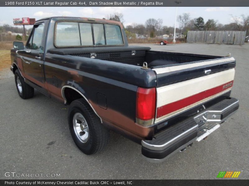 Dark Shadow Blue Metallic / Regatta Blue 1988 Ford F150 XLT Lariat Regular Cab 4x4