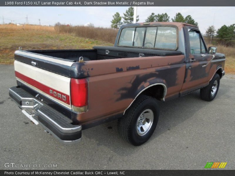 Dark Shadow Blue Metallic / Regatta Blue 1988 Ford F150 XLT Lariat Regular Cab 4x4