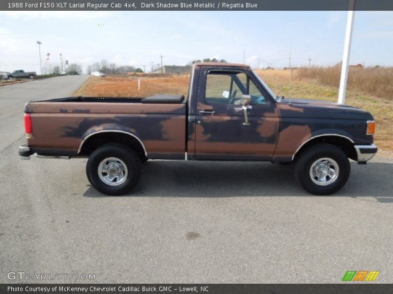 Dark Shadow Blue Metallic / Regatta Blue 1988 Ford F150 XLT Lariat Regular Cab 4x4