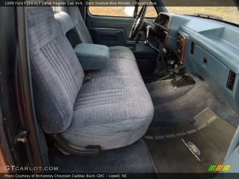 Dark Shadow Blue Metallic / Regatta Blue 1988 Ford F150 XLT Lariat Regular Cab 4x4