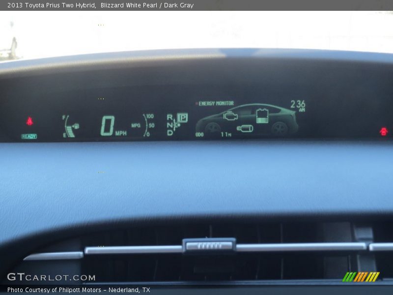Blizzard White Pearl / Dark Gray 2013 Toyota Prius Two Hybrid