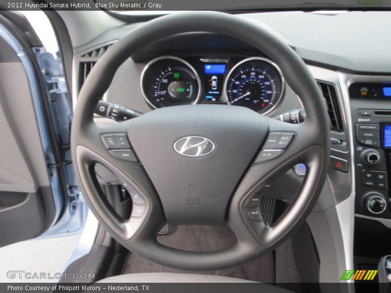 Blue Sky Metallic / Gray 2012 Hyundai Sonata Hybrid