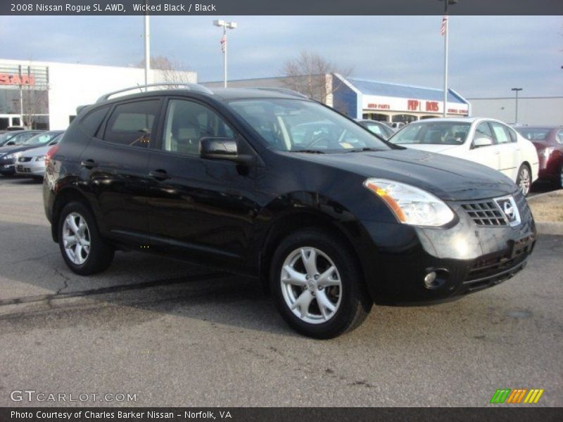 Wicked Black / Black 2008 Nissan Rogue SL AWD