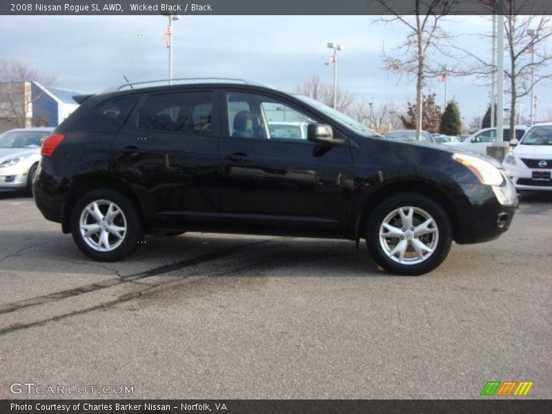 Wicked Black / Black 2008 Nissan Rogue SL AWD
