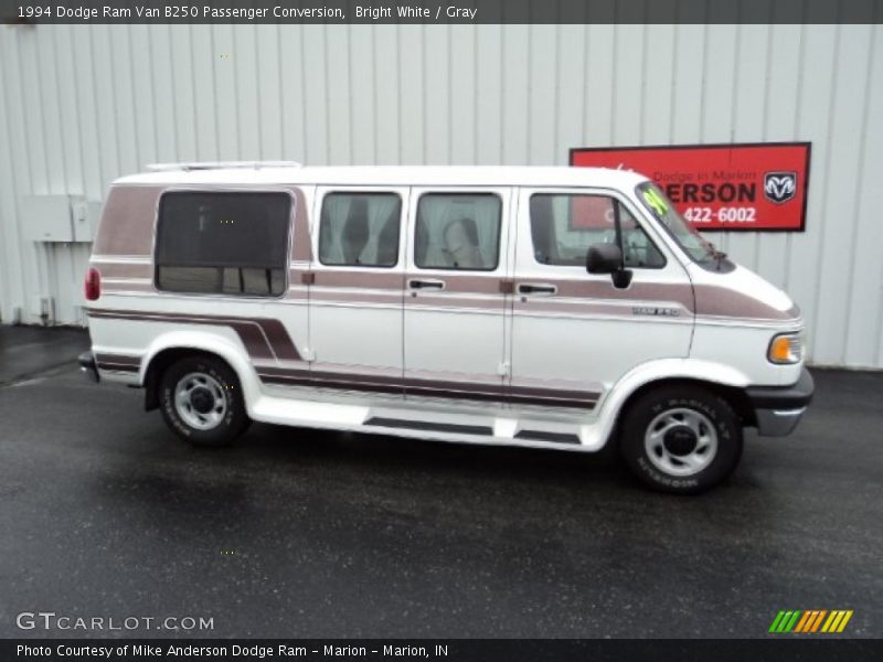 Bright White / Gray 1994 Dodge Ram Van B250 Passenger Conversion