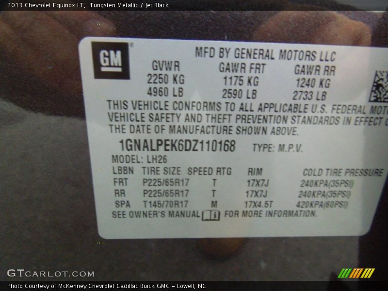 Tungsten Metallic / Jet Black 2013 Chevrolet Equinox LT