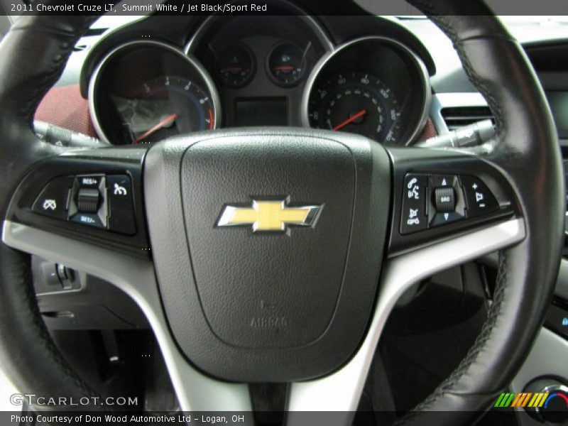 Summit White / Jet Black/Sport Red 2011 Chevrolet Cruze LT