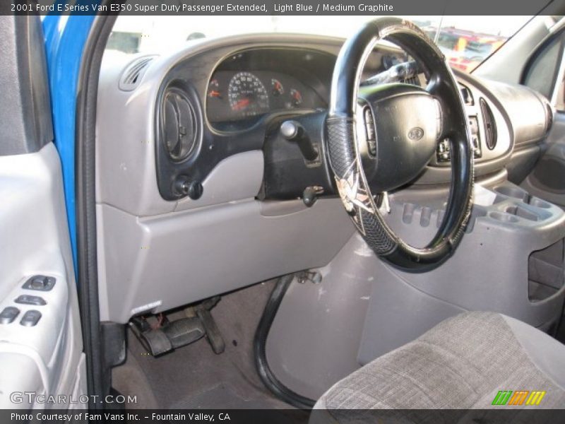 Light Blue / Medium Graphite 2001 Ford E Series Van E350 Super Duty Passenger Extended