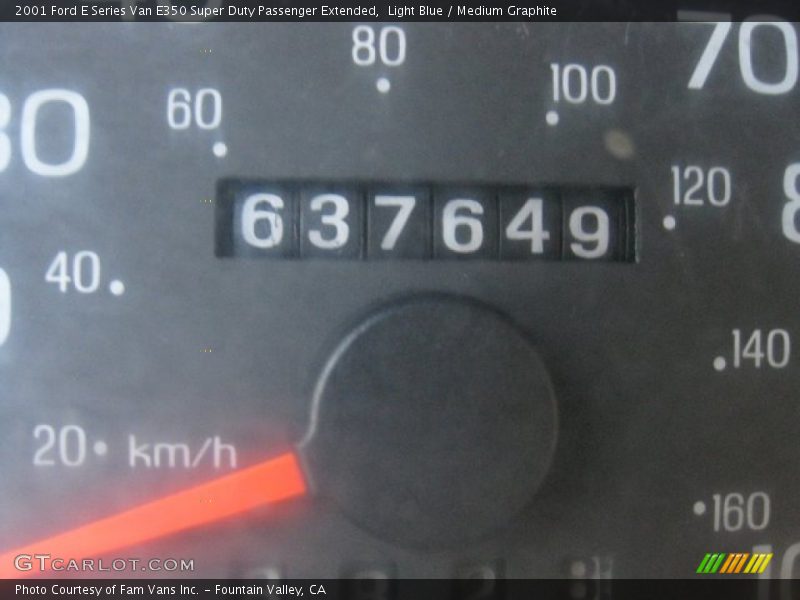 Light Blue / Medium Graphite 2001 Ford E Series Van E350 Super Duty Passenger Extended