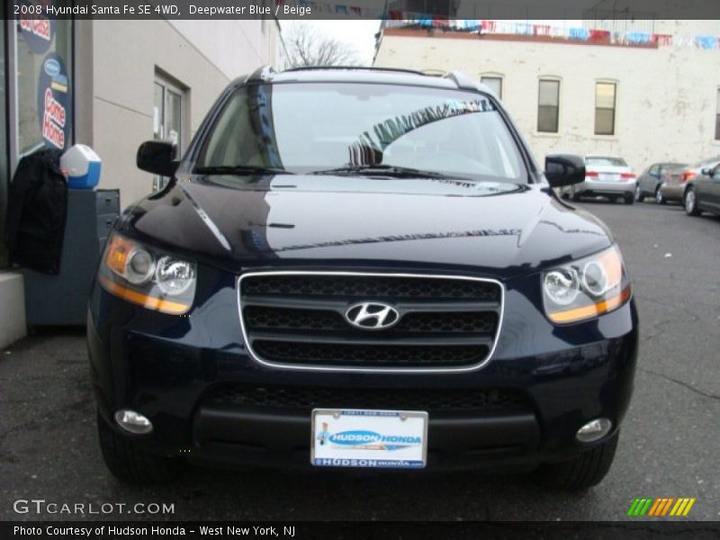 Deepwater Blue / Beige 2008 Hyundai Santa Fe SE 4WD