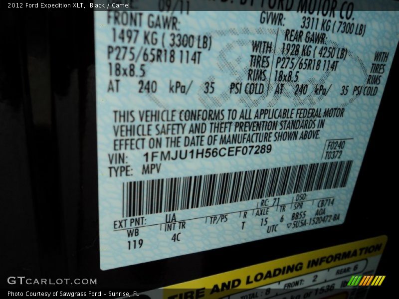 Black / Camel 2012 Ford Expedition XLT