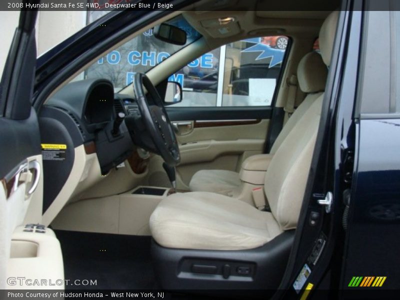 Deepwater Blue / Beige 2008 Hyundai Santa Fe SE 4WD