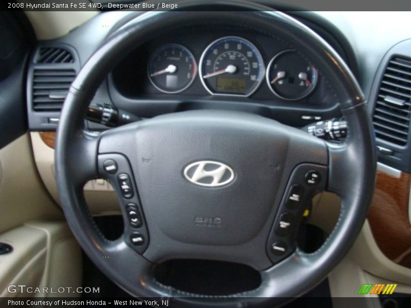 Deepwater Blue / Beige 2008 Hyundai Santa Fe SE 4WD