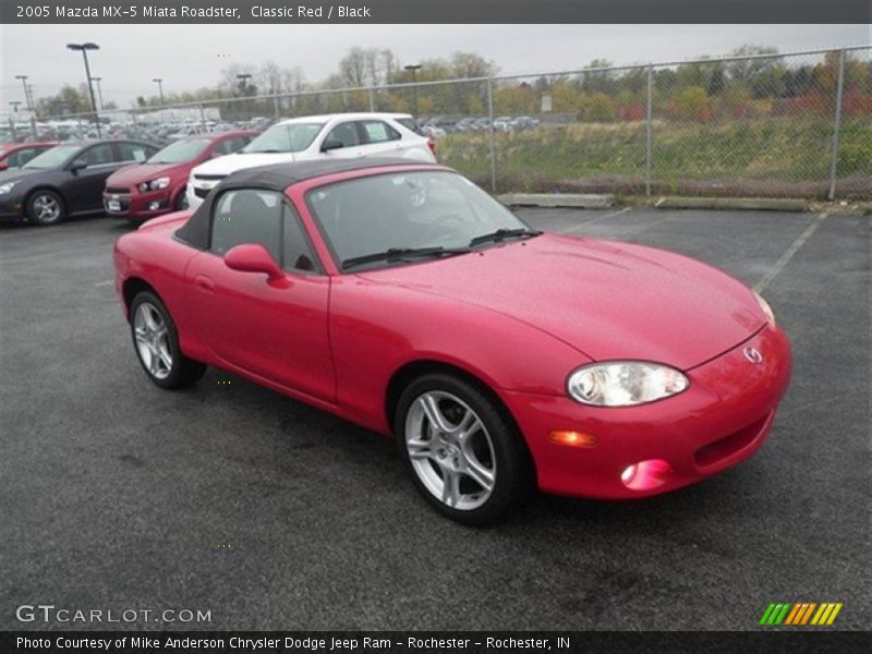 Classic Red / Black 2005 Mazda MX-5 Miata Roadster
